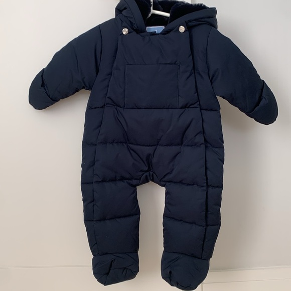 Jacadi Baby Boy Navy Blue One Piece Snowsuit 12M - Picture 5 of 13